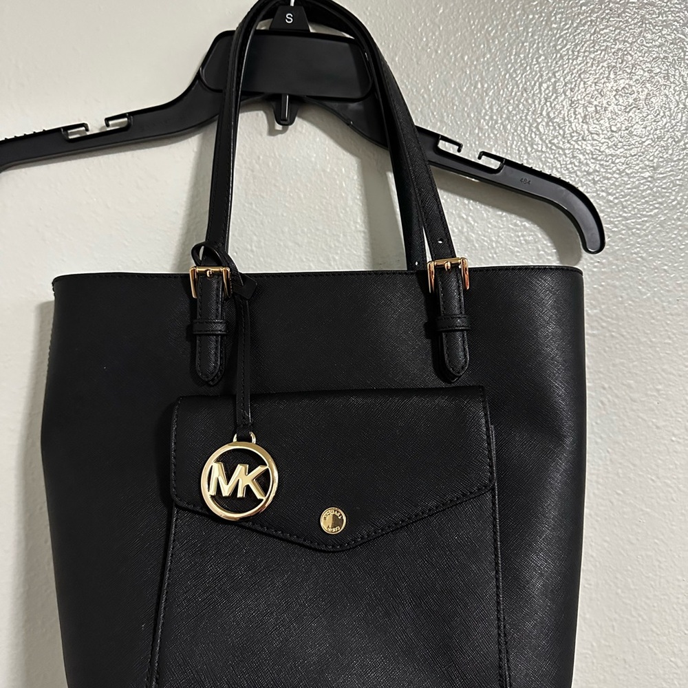 Michael Kors Black Satchel with Gold Logo